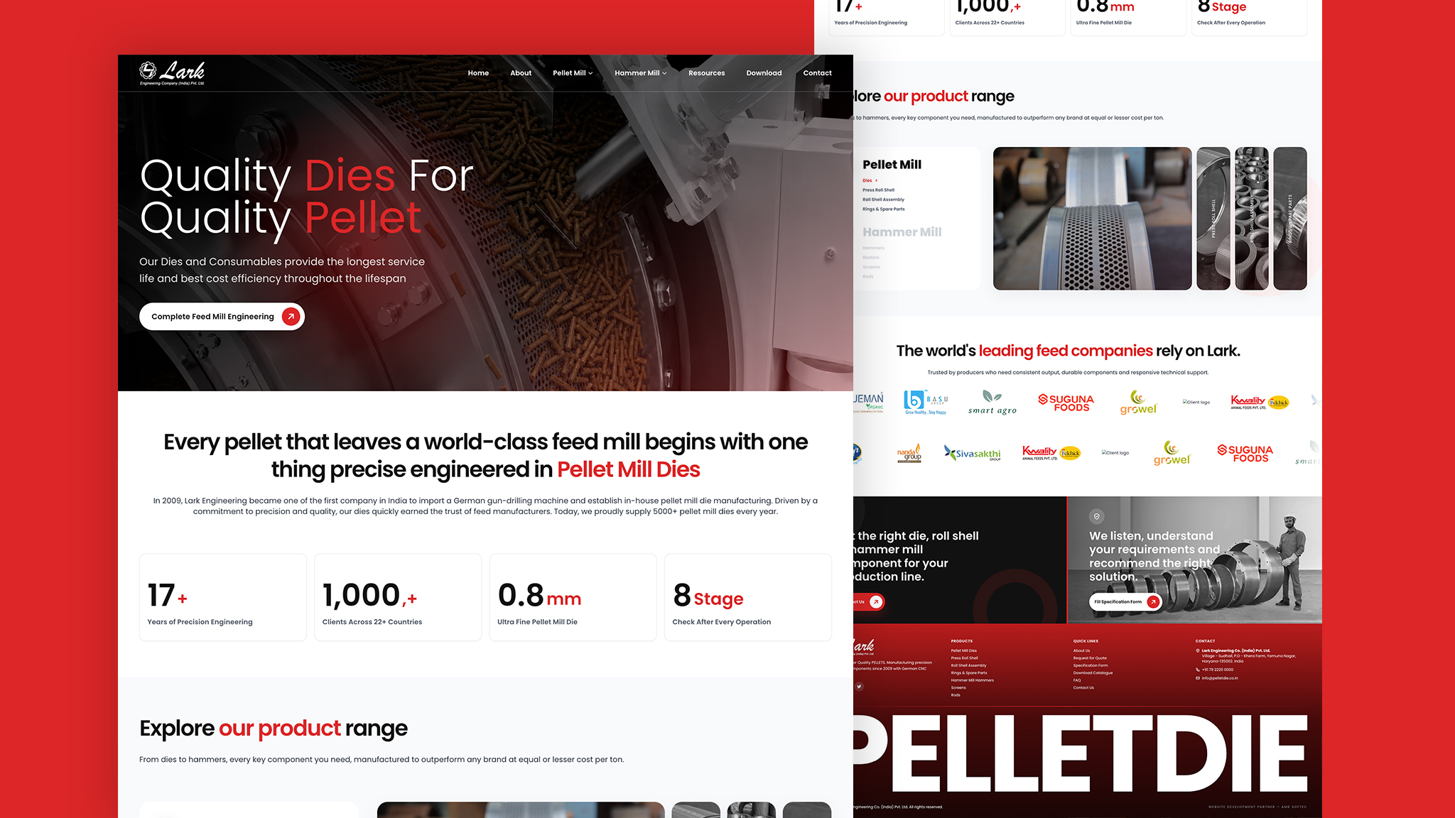 Lark Engineering Pellet Die website homepage presentation
